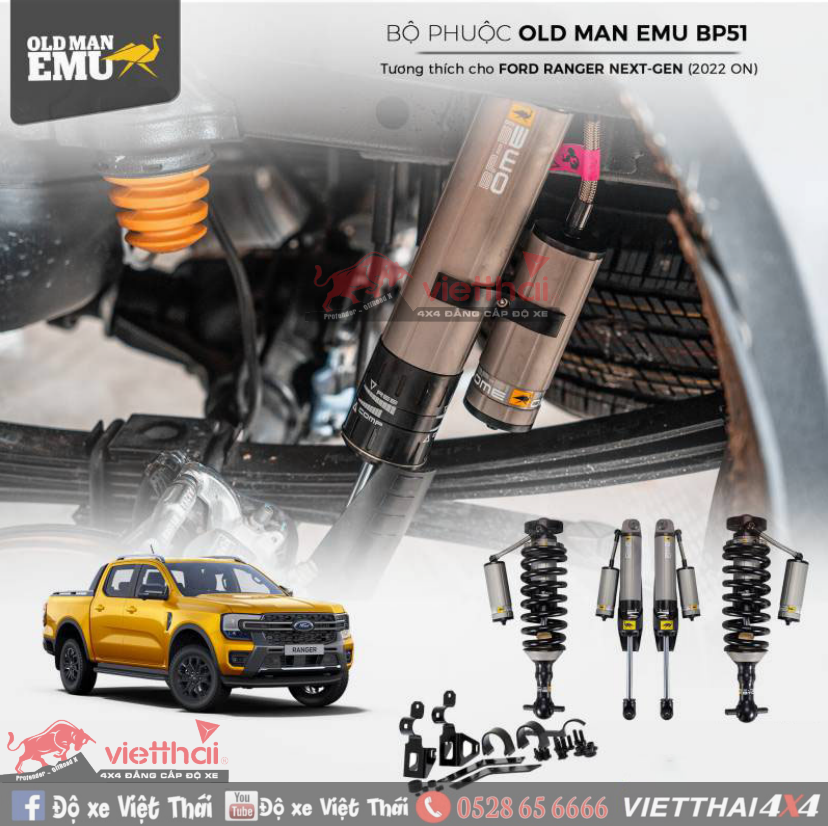 Phuộc BP51 OLD MAN EMU dành cho Ford ranger Nexgent 2023